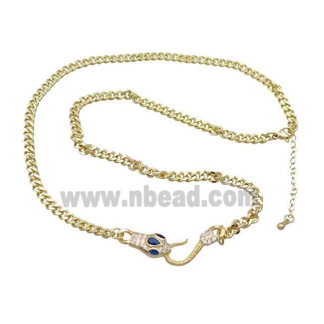 Copper Necklace Chain Snake Gold Plated