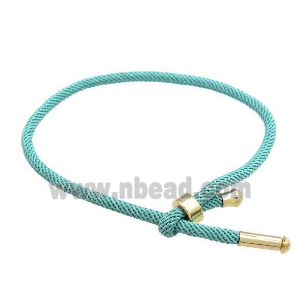 Nylon Bracelet Adjustable Mint Green