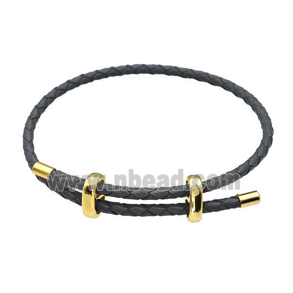 DeepGray PU Leather Bracelet Adjustable