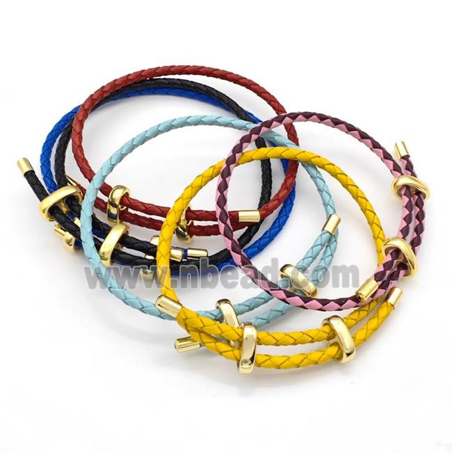 PU Leather Bracelet Adjustable Mixed