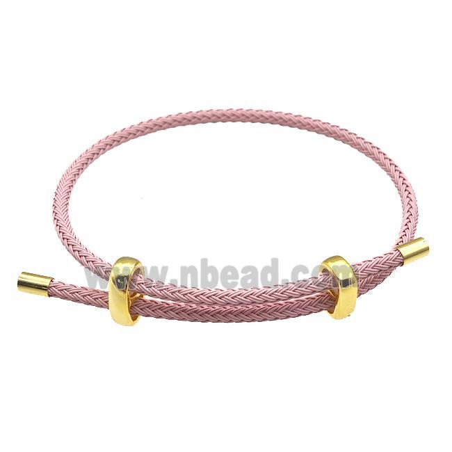 Pink Tiger Tail Steel Bracelet Adjustable