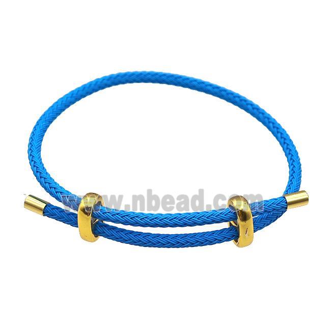 Skyblue Tiger Tail Steel Bracelet Adjustable