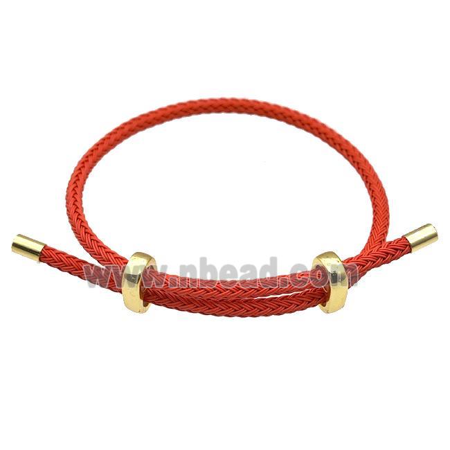 Red Tiger Tail Steel Bracelet Adjustable