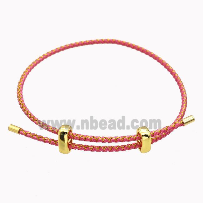 Pink Nylon Cord Bradelet Adjustable