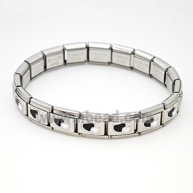 Stainless Steel Module Bracelet Heart