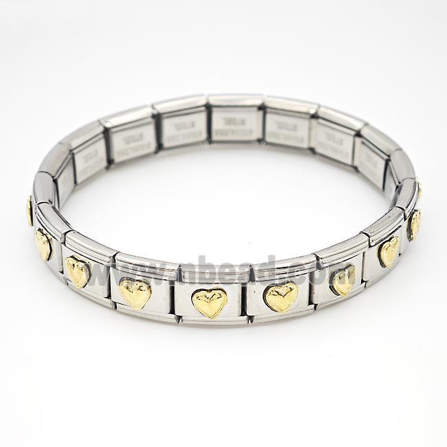 Stainless Steel Module Bracelet Heart