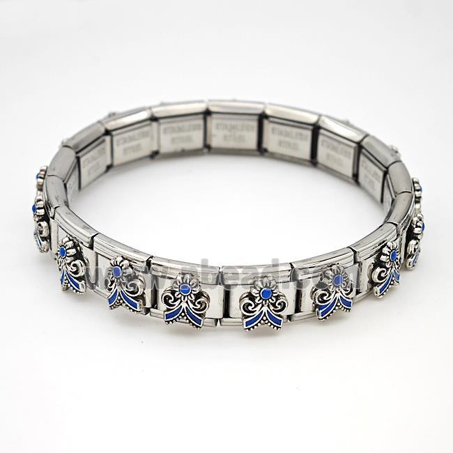 Stainless Steel Module Bracelet Flower