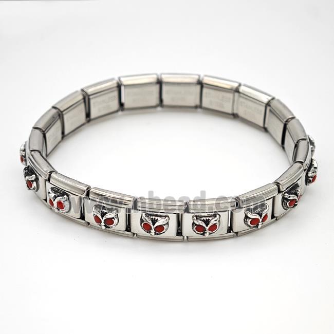 Stainless Steel Module Bracelet Owl