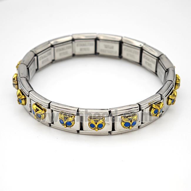 Stainless Steel Module Bracelet Owl