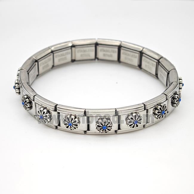 Stainless Steel Module Bracelet Flower