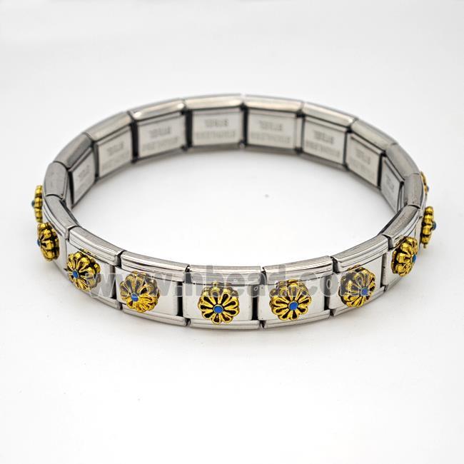 Stainless Steel Module Bracelet Flower