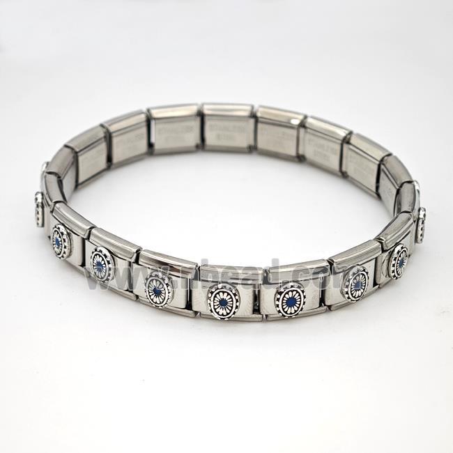 Stainless Steel Module Bracelet Flower