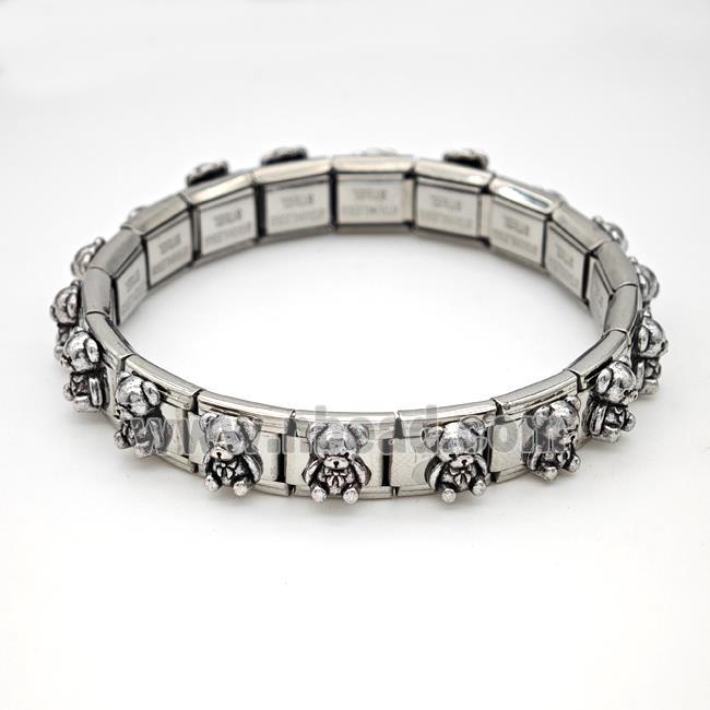 Stainless Steel Module Bracelet Bear