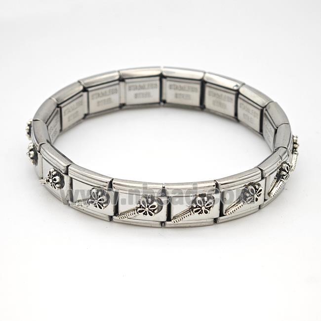 Stainless Steel Module Bracelet Flower