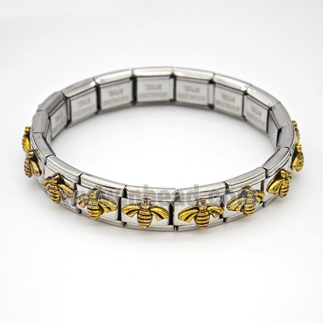 Stainless Steel Module Bracelet Honeybee