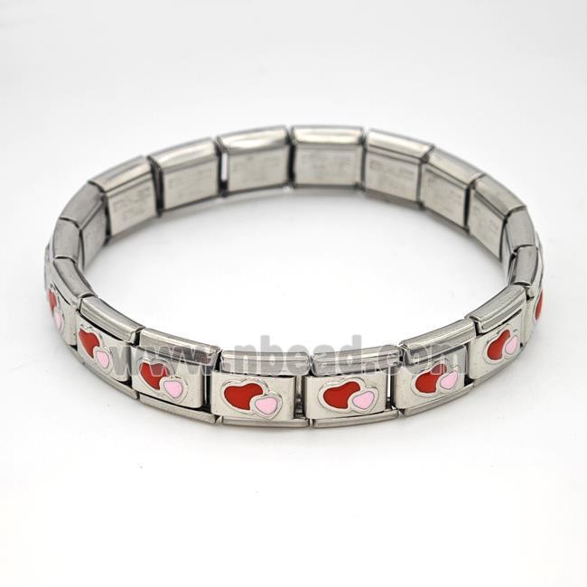 Stainless Steel Module Bracelet Heart