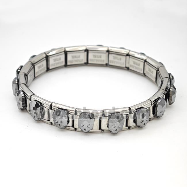 Stainless Steel Module Bracelet Skull