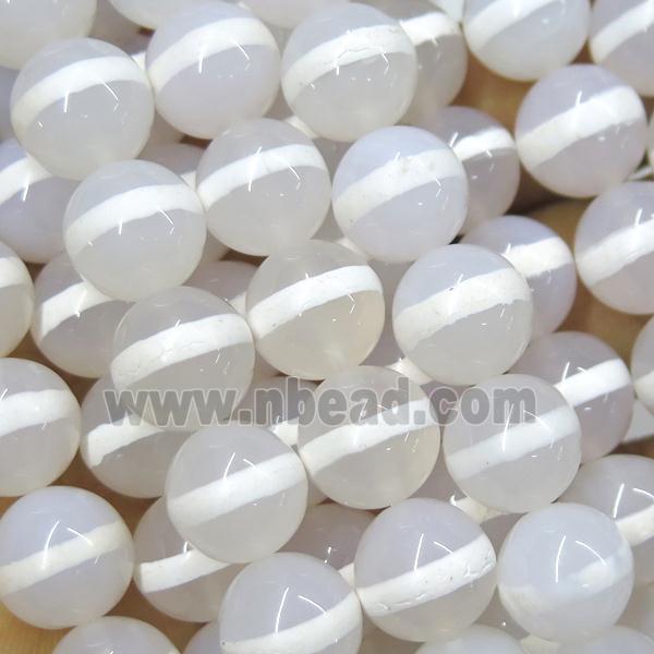 round white Tibetan Agate Beads, line