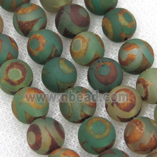 round green Tibetan Agate Beads, eye, matte