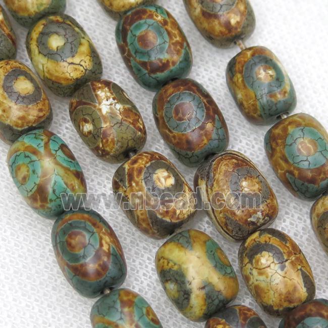 Tibetan Agate barrel beads, eye