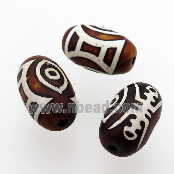 tibetan DZi Agate barrel beads, mixed