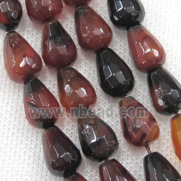 fancy agate beads, faceted teardrop