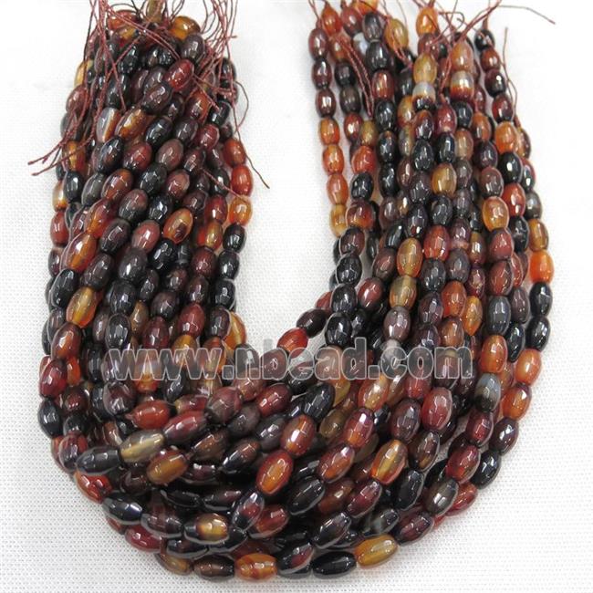 fancy Agate beads, faceted barrel