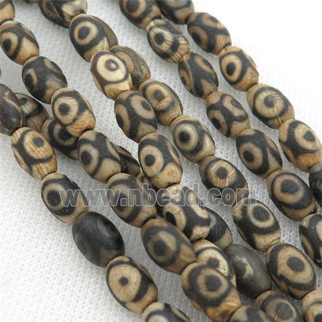 Tibetan Agate rice beads, eye