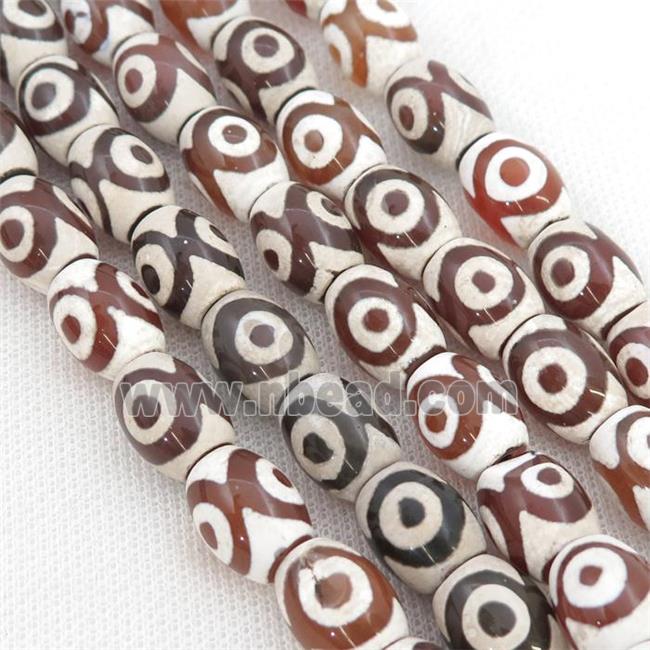 Tibetan Agate rice beads, eye