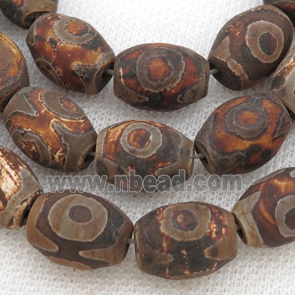 Tibetan Agate barrel beads, eye