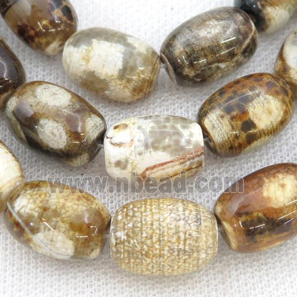 Tibetan Agate barrel beads