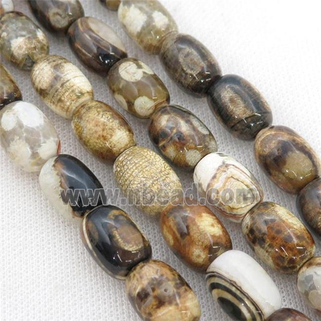 Tibetan Agate barrel beads