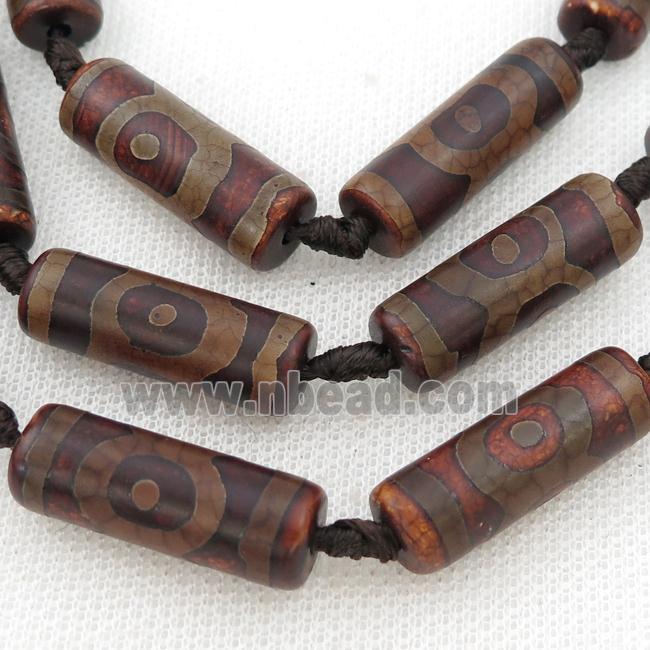 Tibetan Agate tube beads, eye