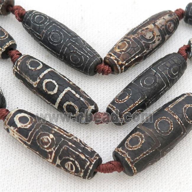 Tibetan Agate rice beads, eye