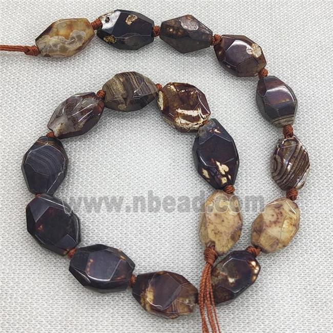 coffee Veins Agate Beads, freeform