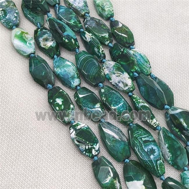 darkgreen Veins Agate Beads, freeform