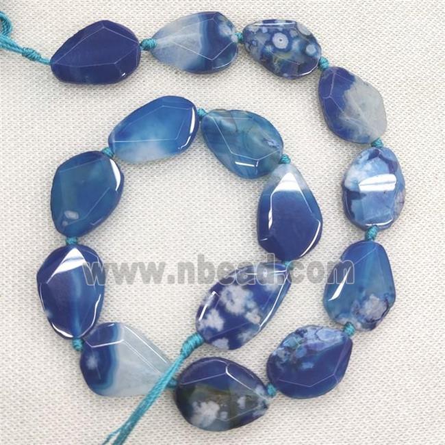 blue Cherry Agate slice beads, faceted