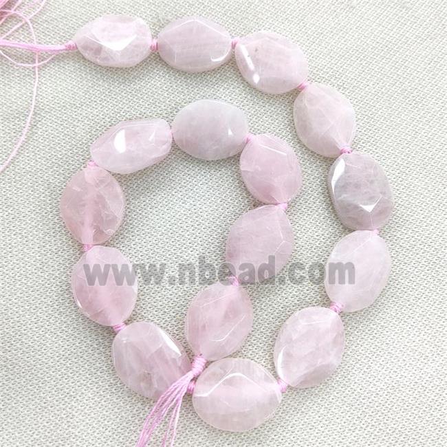 Rose Quartz slice Beads, faceted