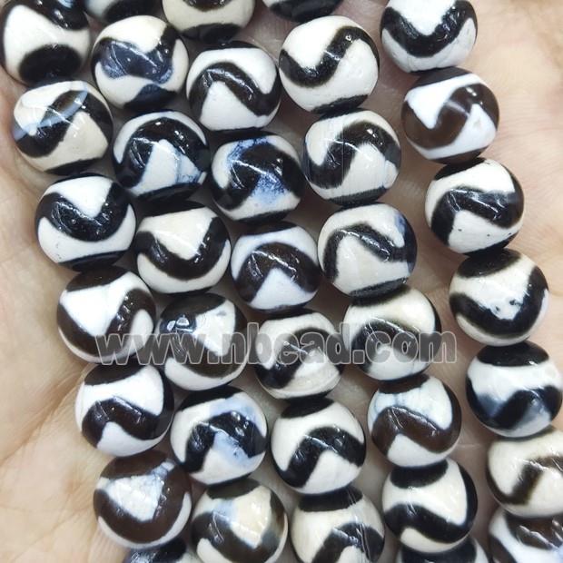 round Tibetan Dzi Agate Beads, wave