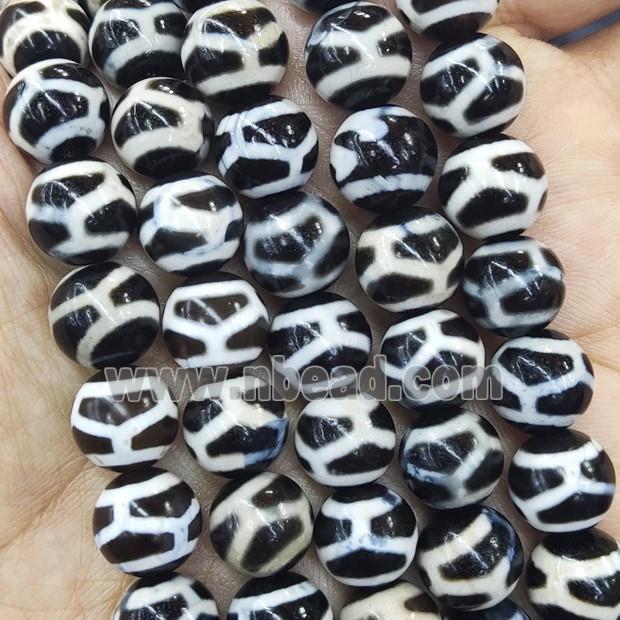 round Tibetan Dzi Agate Beads, football