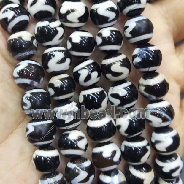 round Tibetan Dzi Agate Beads