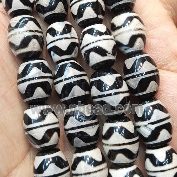 Tibetan Agate barrel Beads wave