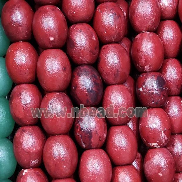 Red Jasper Beads Matte Barrel