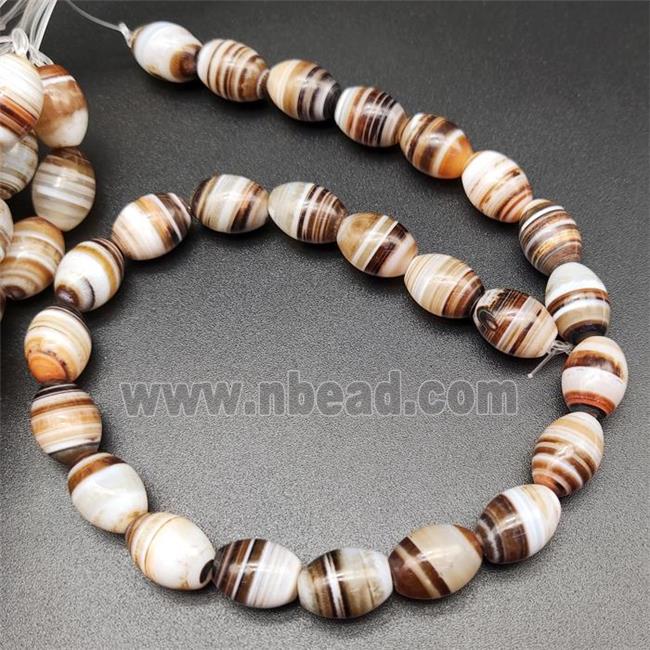 Coffee Striped Agate Barrel Beads Natural Color