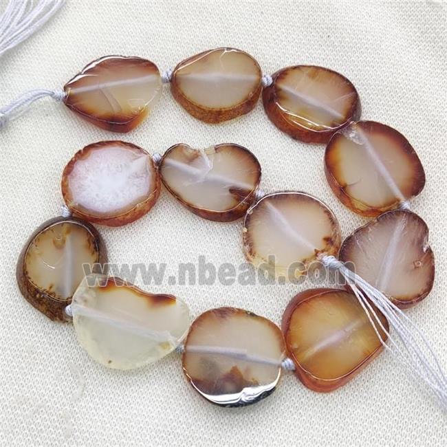 Natural Agate Slice Beads Blue White