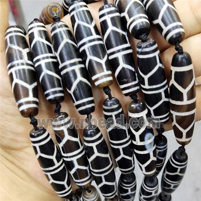 Tibetan DZi Agate Rice Beads Tortoise