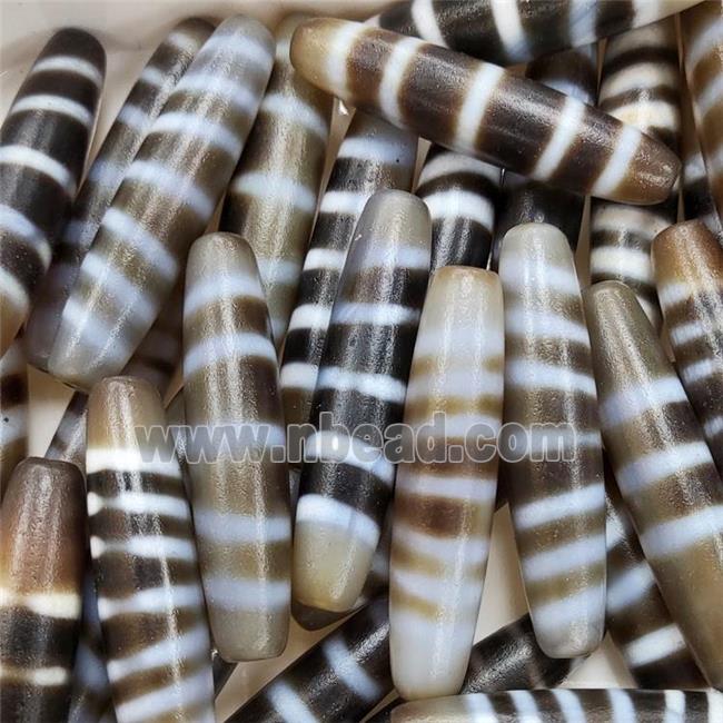 Natural Dzi Agate Rice Beads