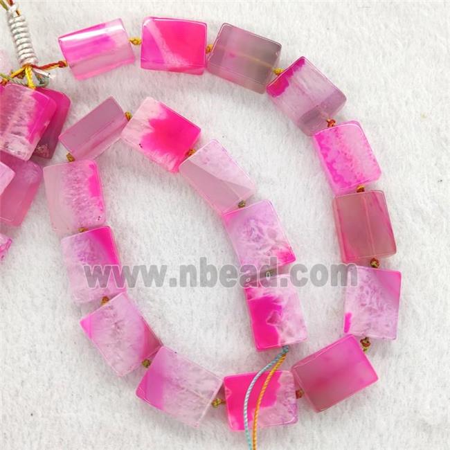 Hotpink Agate Rectangle Beads Dye