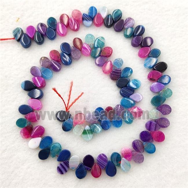 Agate Teardrop Beads Topdrilled Dye Mix Color