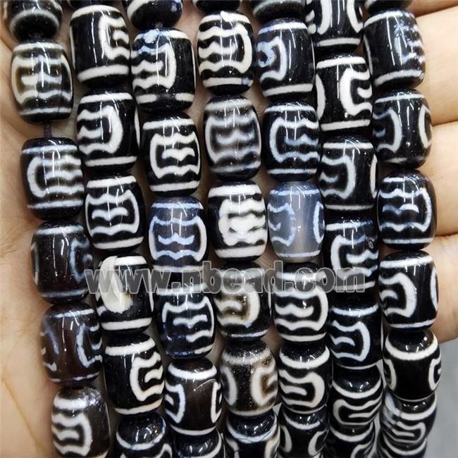 Tibetan Dzi Agate Beads Barrel